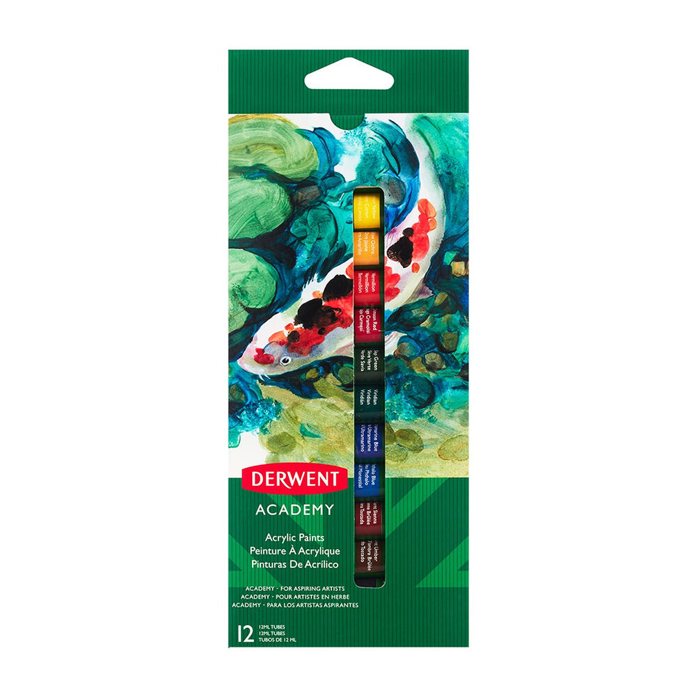 Pintura Acrílica Tubo Set 12 Unidades Derwent Academy image number 1.0