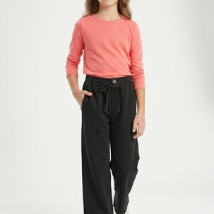 Pantalon Ancho Ni&ntilde;a Palazzo Holgado Con Cintura Elastica
