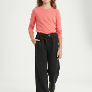 Pantalon Ancho Ni&ntilde;a Palazzo Holgado Con Cintura Elastica