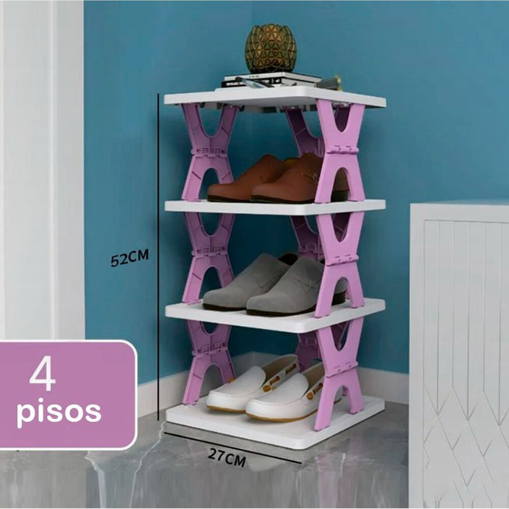 Zapatero Plegable 4 Niveles Gris Organizador De Calzado image number 1.0