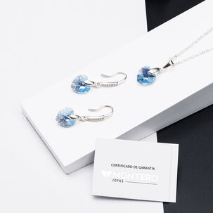 Conjunto Romance Cristales Genuinos Aquamarine