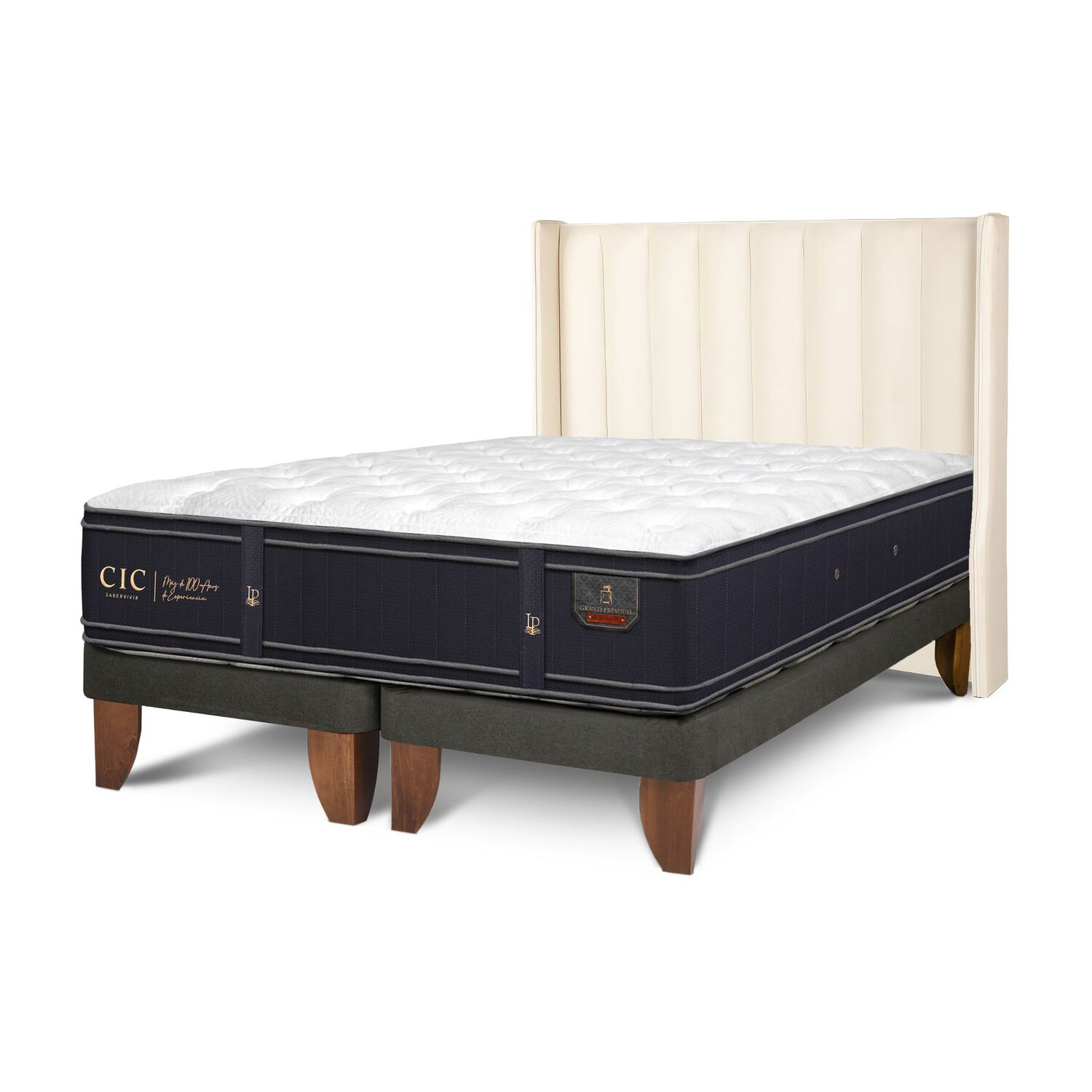 Cama Europea Cic Grand Premium / King / Base Dividida + Respaldo image number 1.0