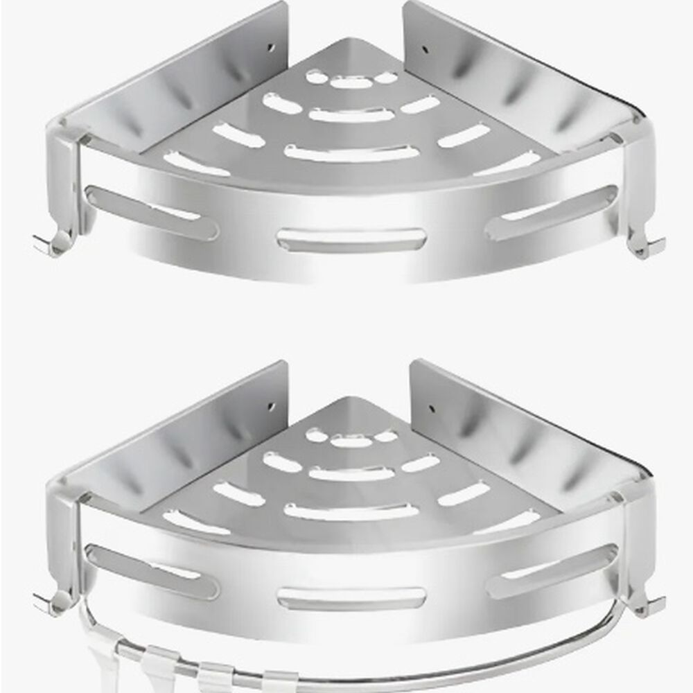 Organizador Repisas Esquineras Ba&ntilde;o 2 Pisos Aluminio image number 1.0