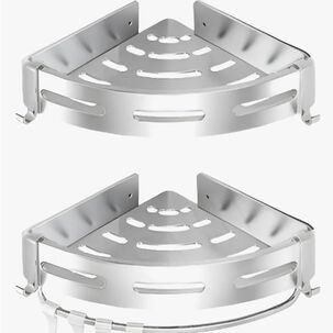 Organizador Repisas Esquineras Ba&ntilde;o 2 Pisos Aluminio