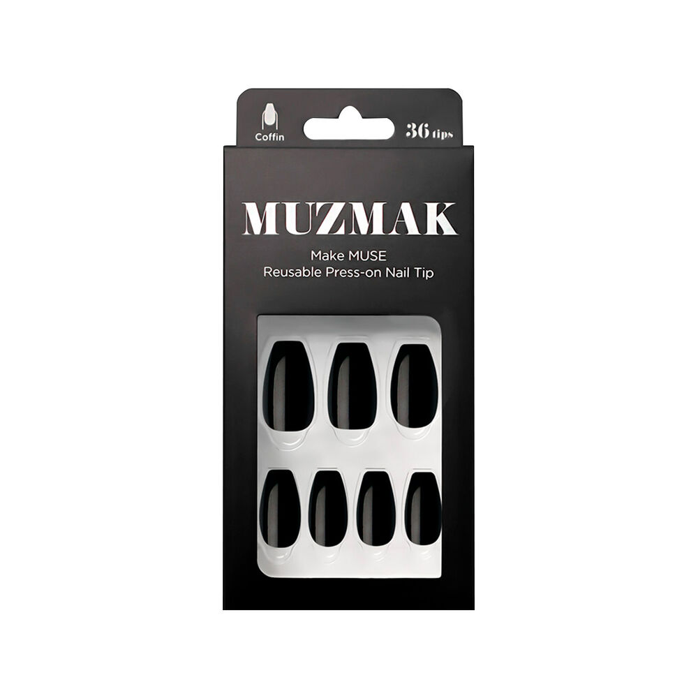Muzmak - Uñas Press On Chic Black Coffin 36 U. image number 0.0