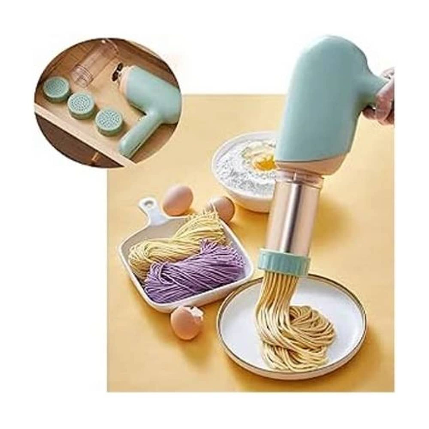Maquina Para Pastas Electrica Recargable Fideos 6 Tipos image number 1.0