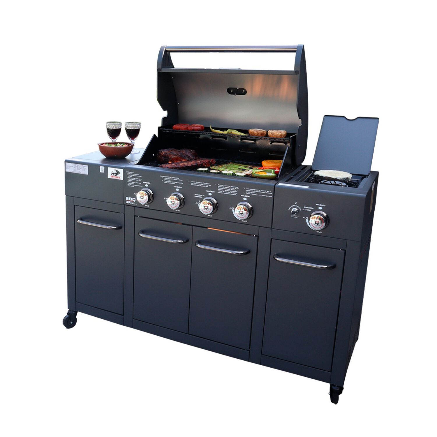 Parrilla Gas Buffalo Grey 4+1 Q + Funda De Regalo image number 2.0