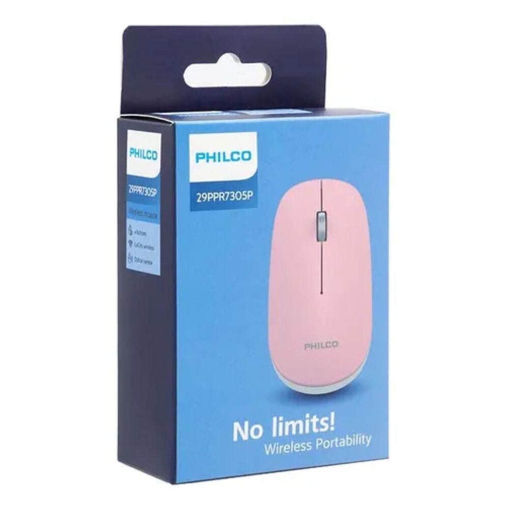 Mouse Inalambrico Usb 3 Botones 1600 Dpi Rosado image number 1.0