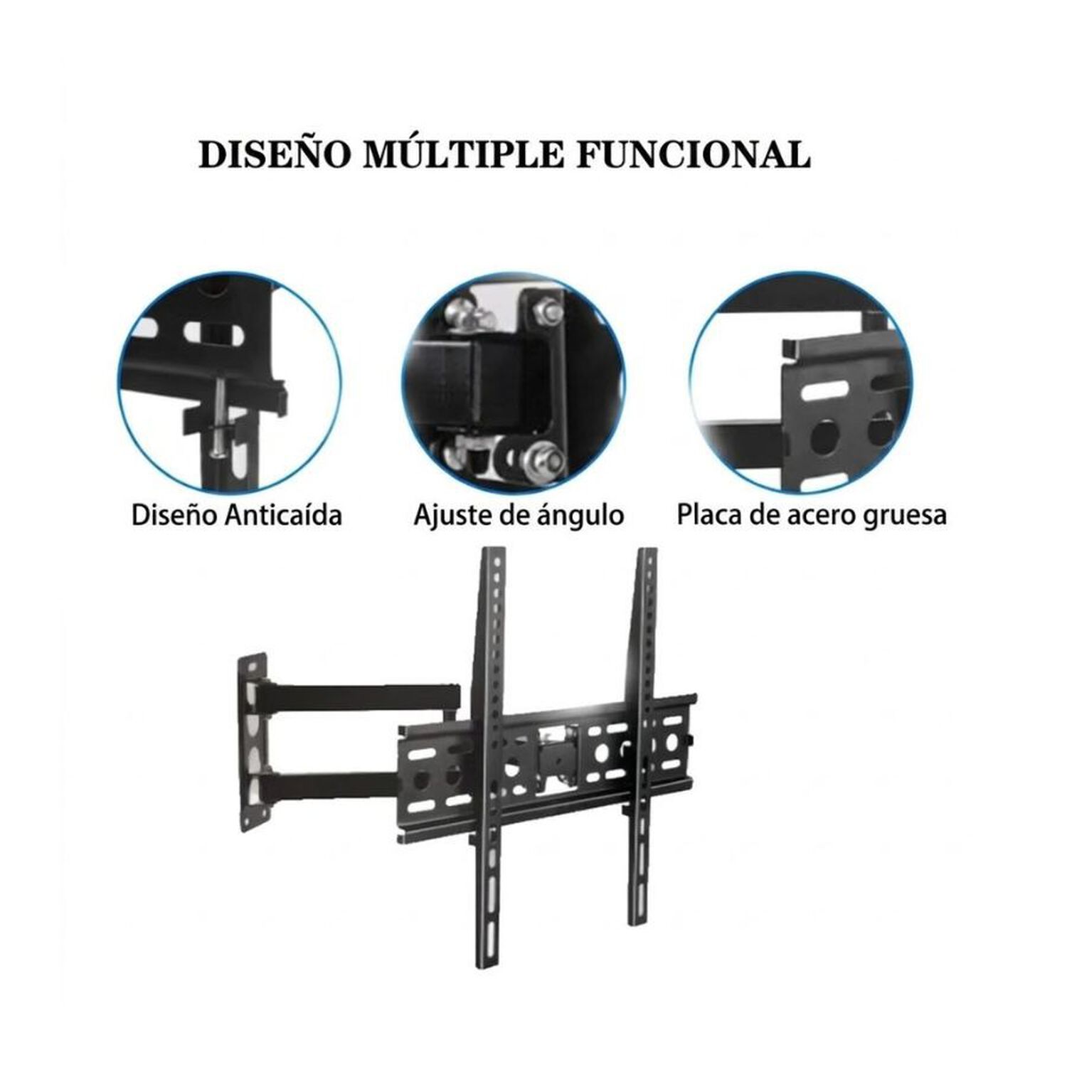 Soporte Tv Pared Articulado Full Motion 26 A 55 Pulgadas Giratorio image number 5.0