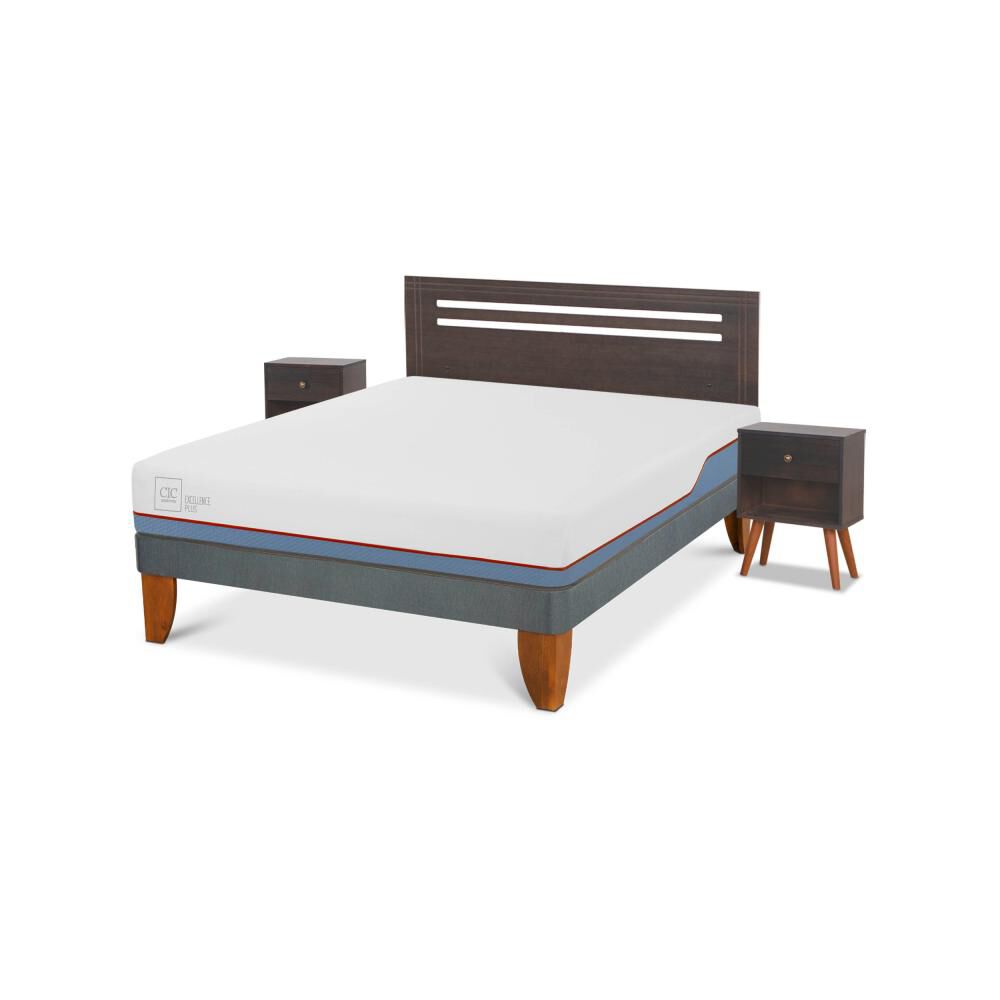 Cama Europea Cic Excellence Plus / 2 Plazas / Base Normal + Set De Maderas image number 1.0