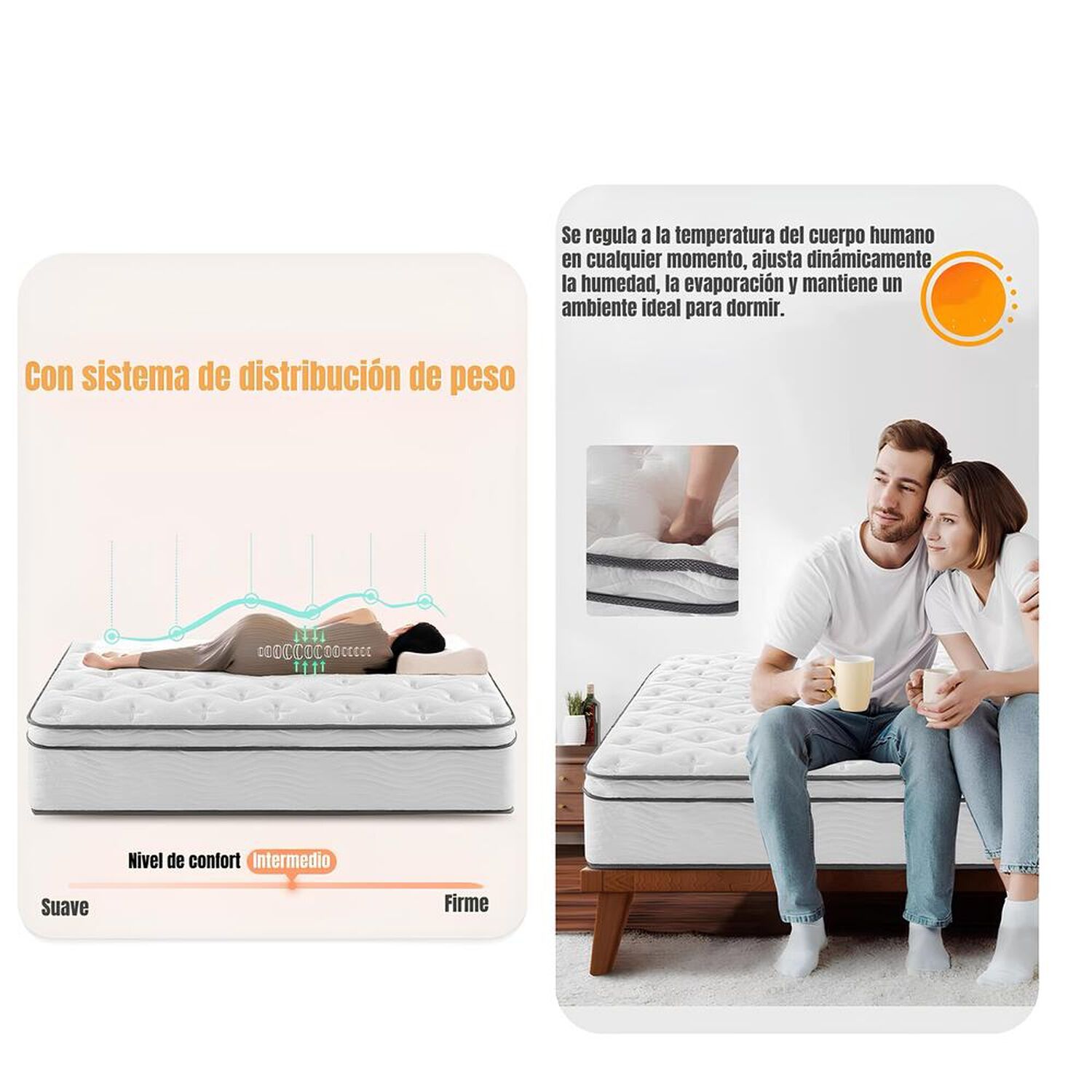 Colch&oacute;n King Comprimido Nube Pocket 180x200x30cm Lubabycas image number 6.0