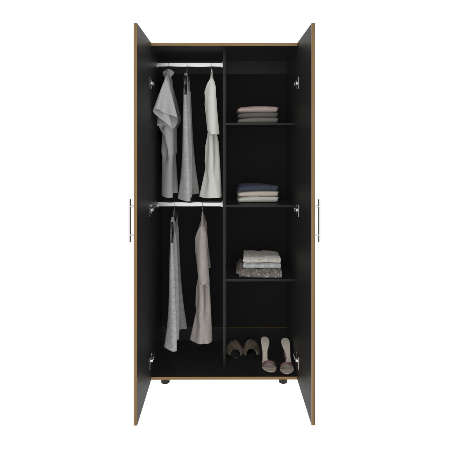 Closet 2 Puertas Fm Melamina Caf&eacute; Claro Y Blanco 180x80x48 Cm image number 2.0