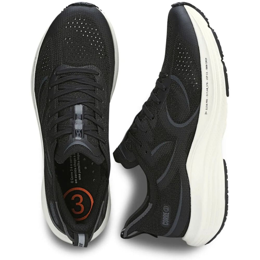 Zapatilla Running Hombre Corre 3 Negro/gris image number 3.0