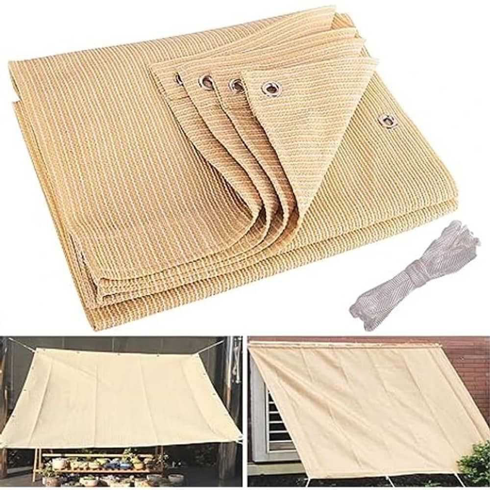 Toldo Vela 5x4 Rectangular Beige Sombreadora Malla image number 1.0