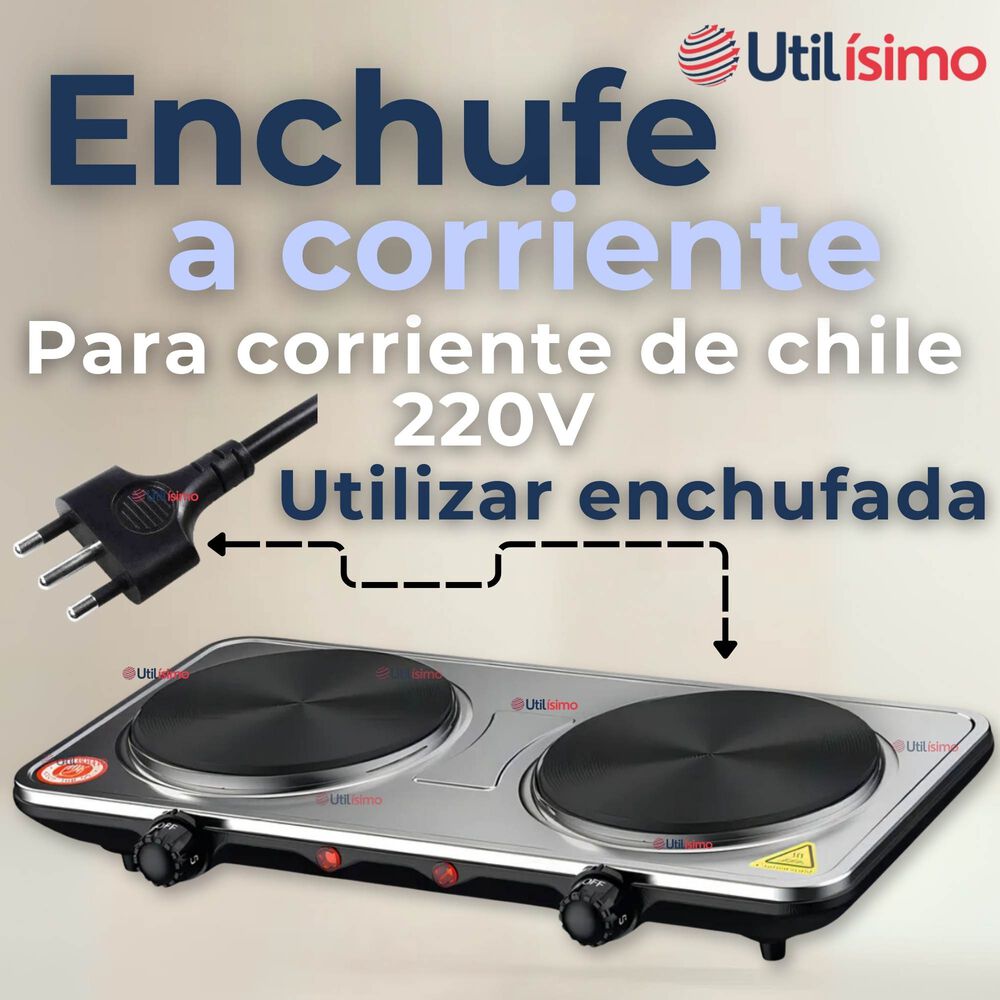 Cocina Encimera Eléctrica 2 Platos 2000w Cocinilla Premium Plateada image number 5.0