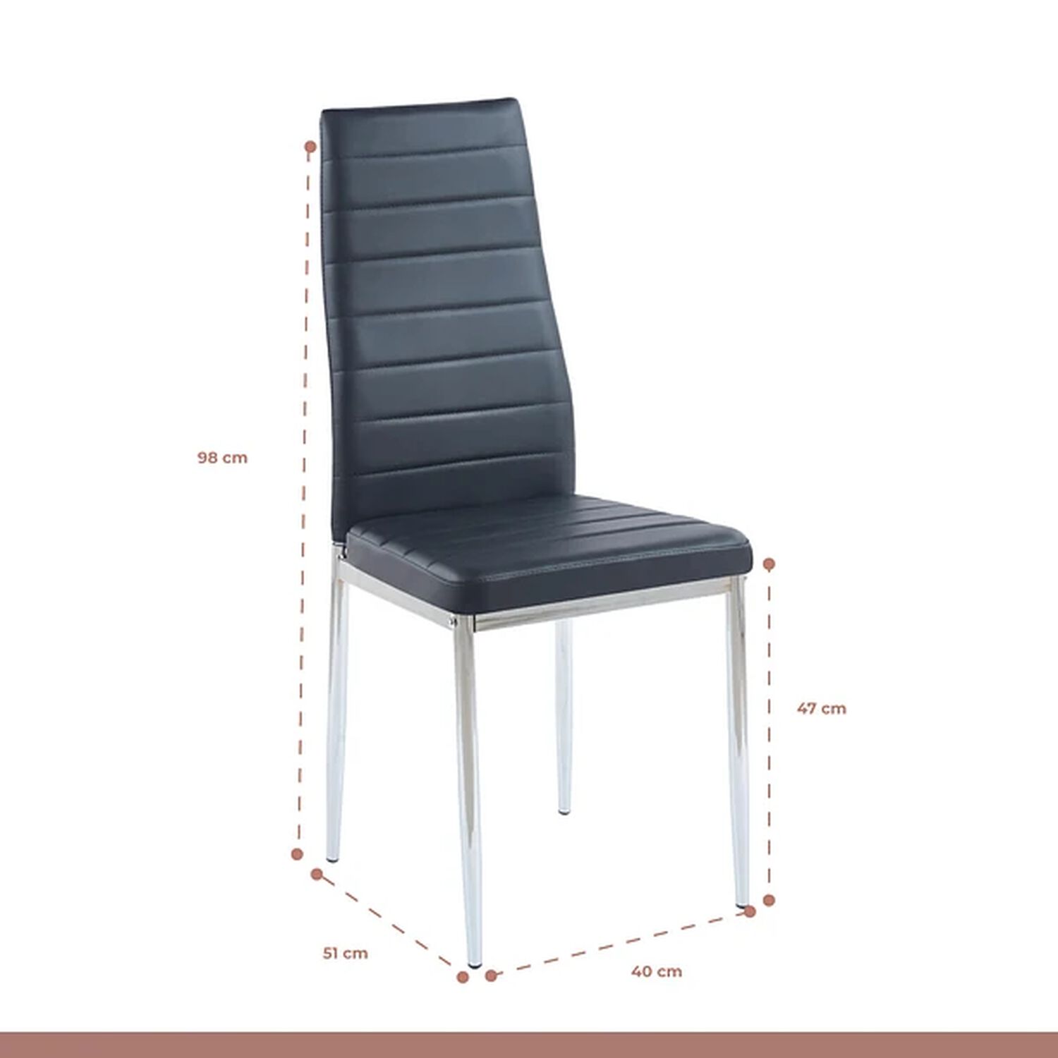 Comedor Mesa Eames 100cm Redonda Vidrio + 4 Sillas Dining Liana Acolchadas - Negras image number 5.0