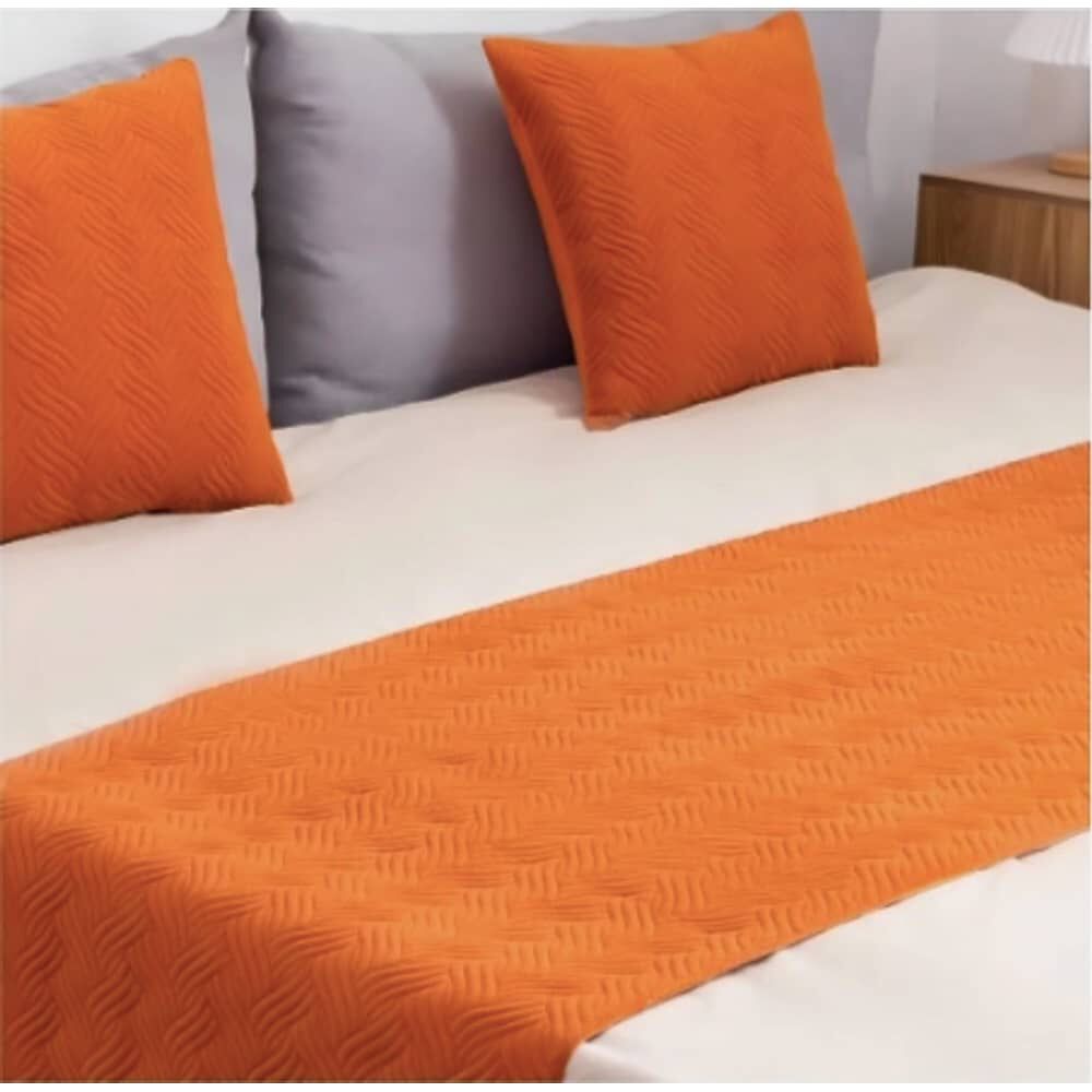 Piecera De Cama Plush Con 2 Fundas Colores Color Terracota image number 2.0