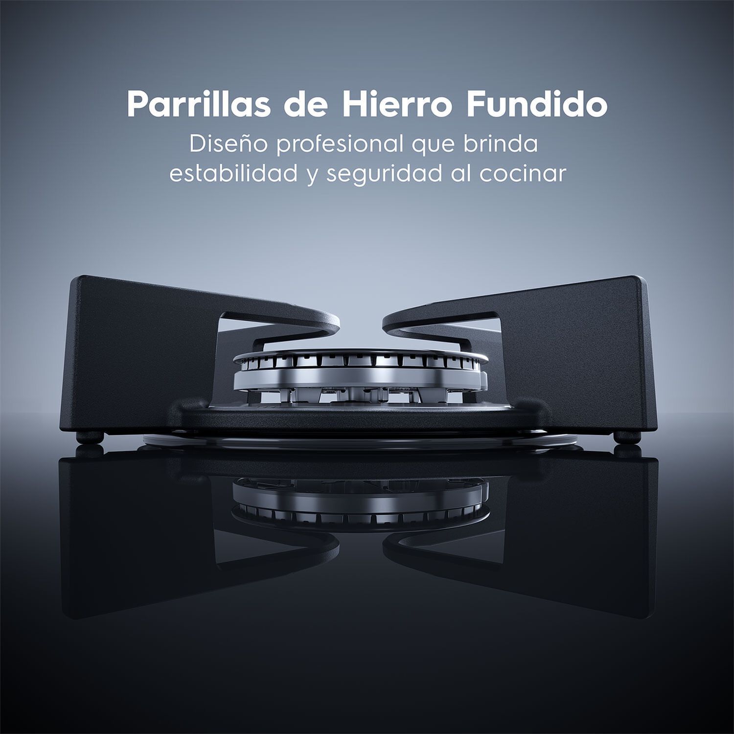 Cocina A Gas4platos Parrillas Hierro Fundido F4epb Negra image number 5.0