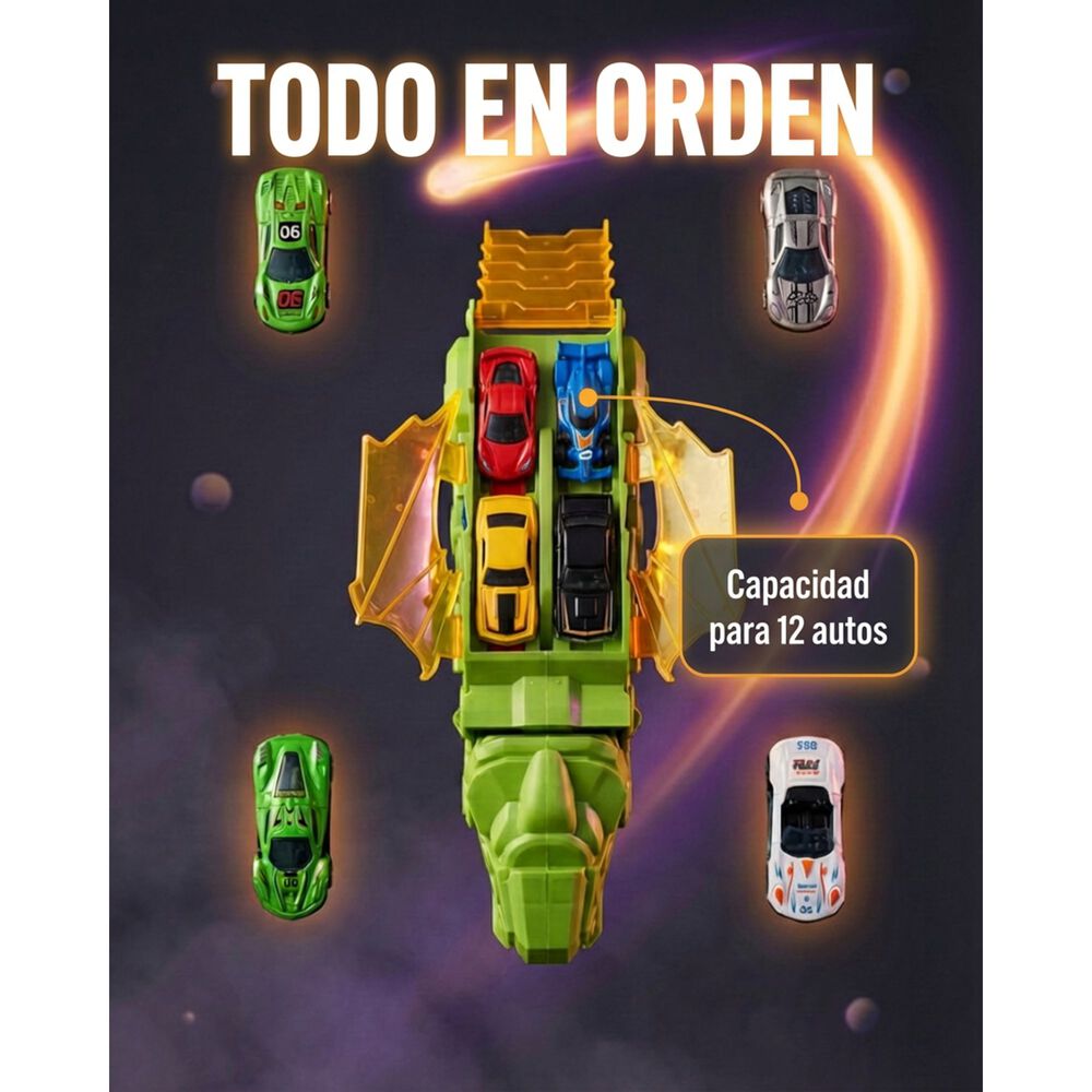 Juguete Dinosaurio Lanzador Autos 12 Para Ni&ntilde;os image number 6.0