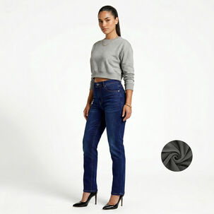 Jeans Pantalon Recto Forro Polar Mujer