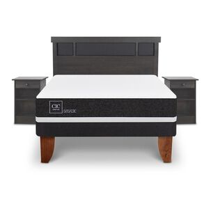 Cama Europea Cic Ortopedic / 2 Plazas / Base Normal + Set De Maderas