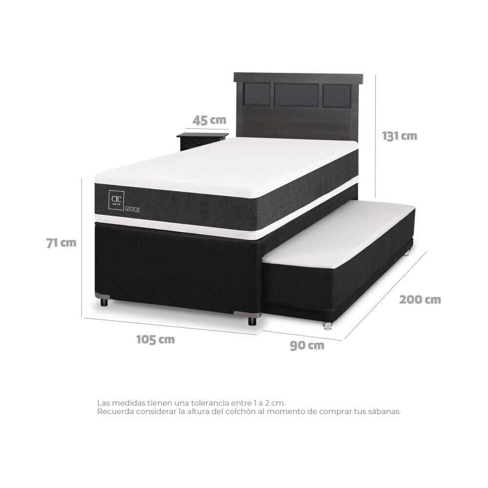 Cama Nido Cic Ortopedic / 1.5 Plazas / Base Normal + Set De Maderas image number 3.0