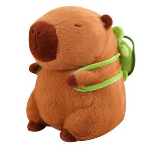 Peluche De Capibara Kawaii Carpincho Mochila Tortuga 40cm