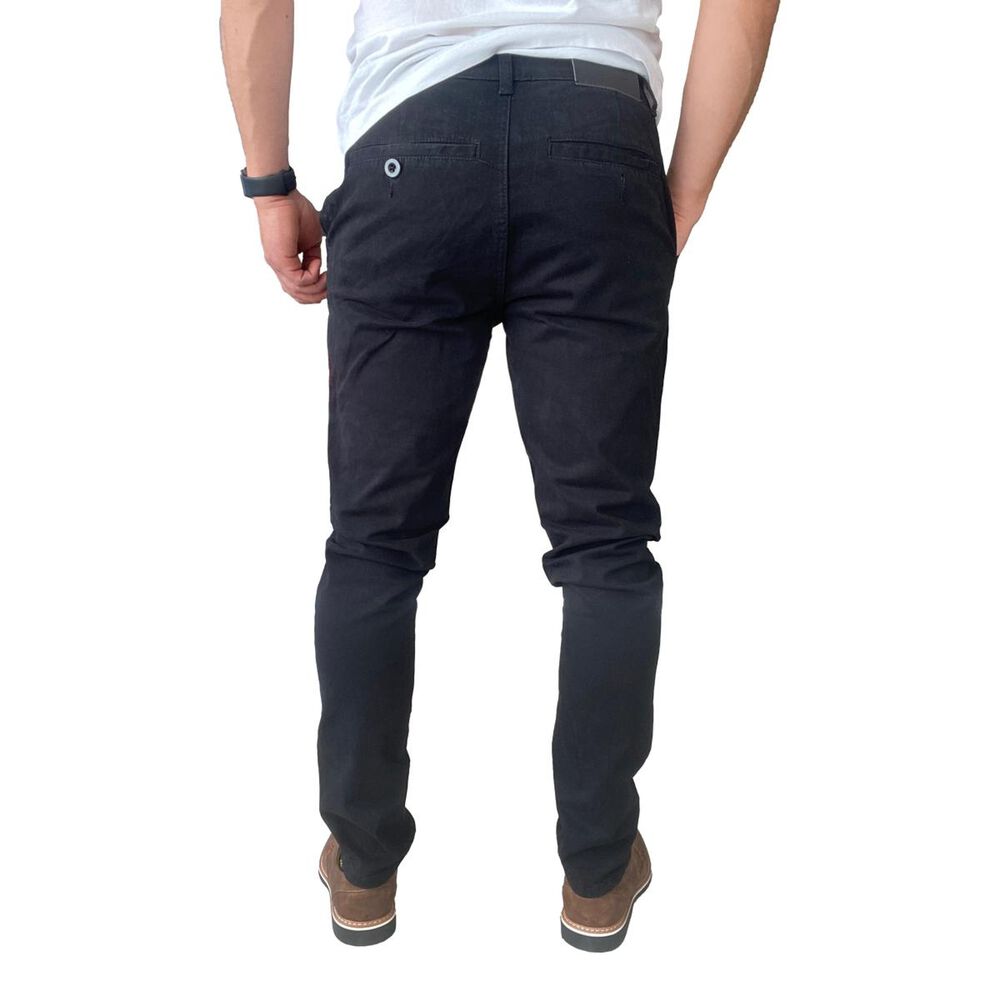 Pantal&oacute;n Elasticados Gabardina Negro Slim Fit Para Hombres image number 6.0