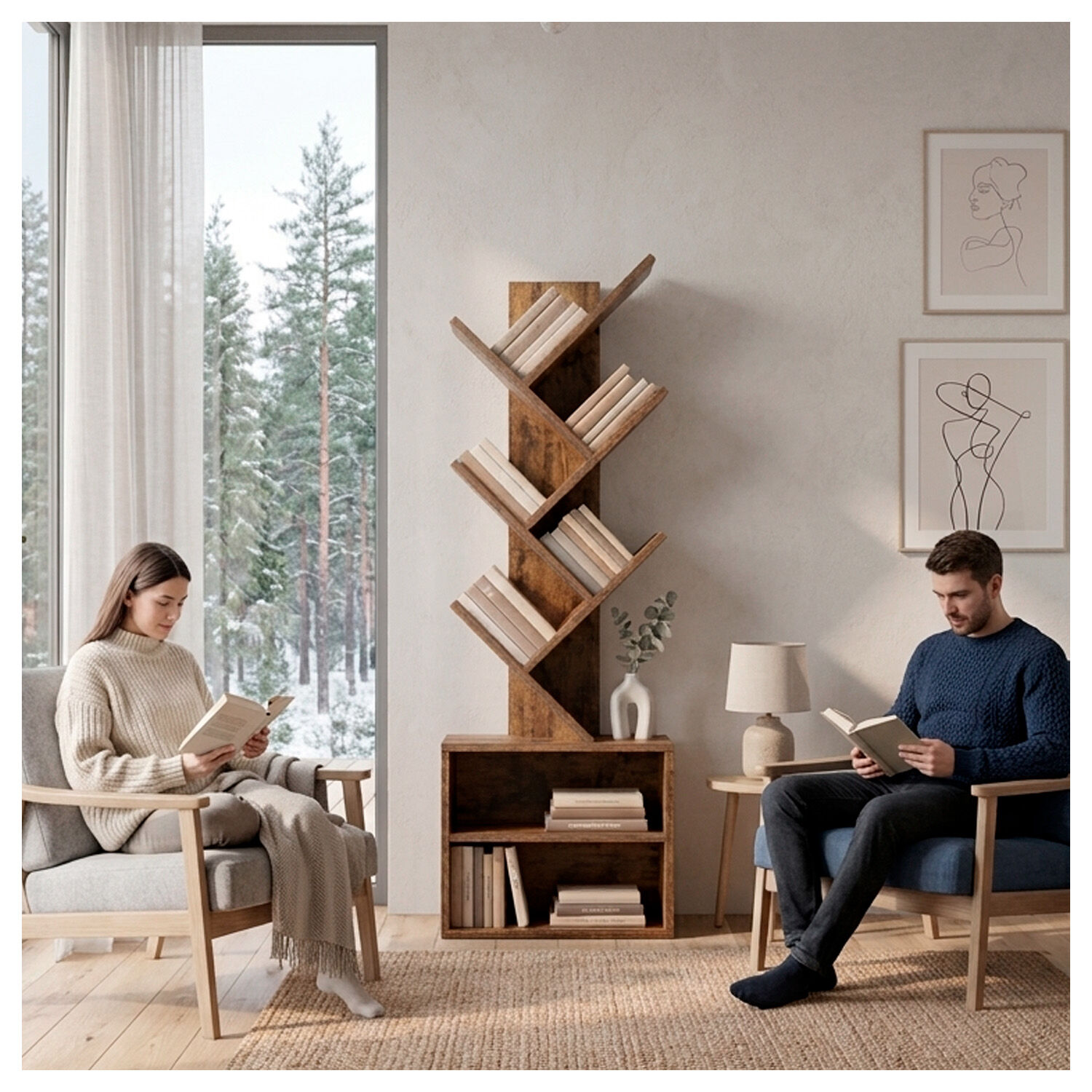 Estante Mueble Biblioteca Organizador Para Libros 6 Niveles image number 4.0