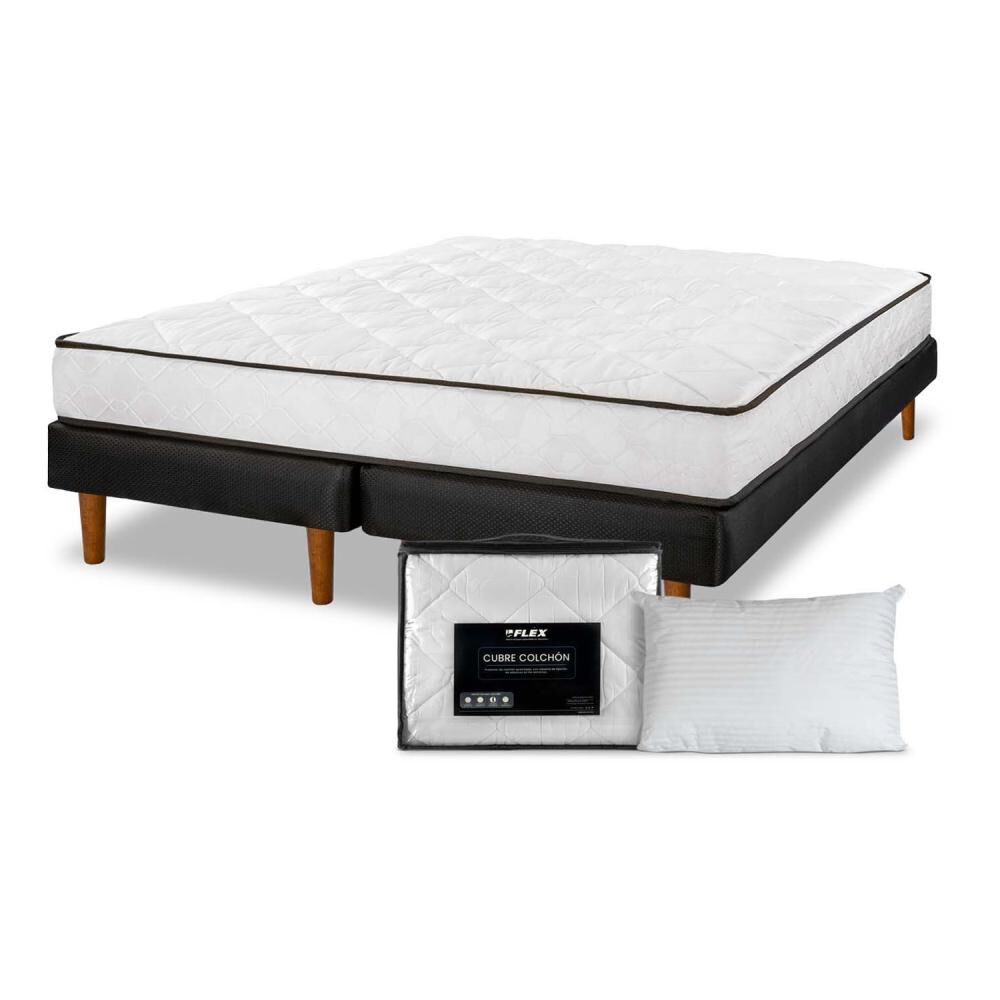 Cama Europea Flex New Simple / 2 Plazas / Base Dividida + Almohadas + Cubrecolch&oacute;n image number 0.0