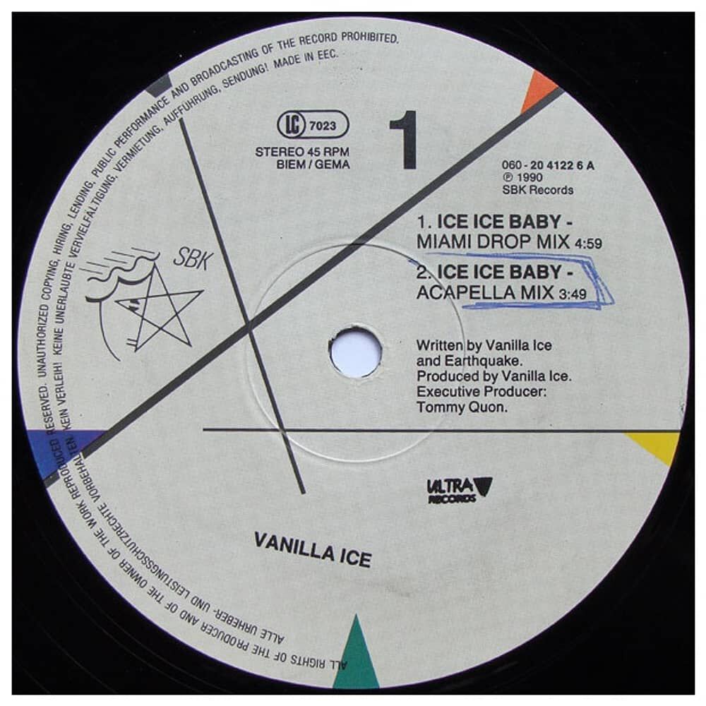 Vanilla Ice - Ice Ice Baby (remix) | 12" Maxi Single Vinilo Usado image number 2.0