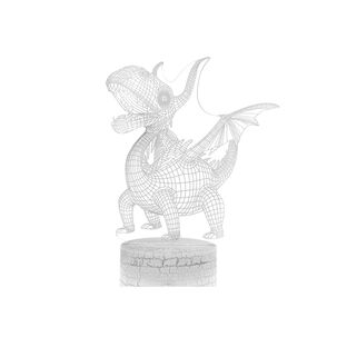 L&aacute;mpara Espantacuco Led 3d Para Ni&ntilde;os Dinosaurio - Ps