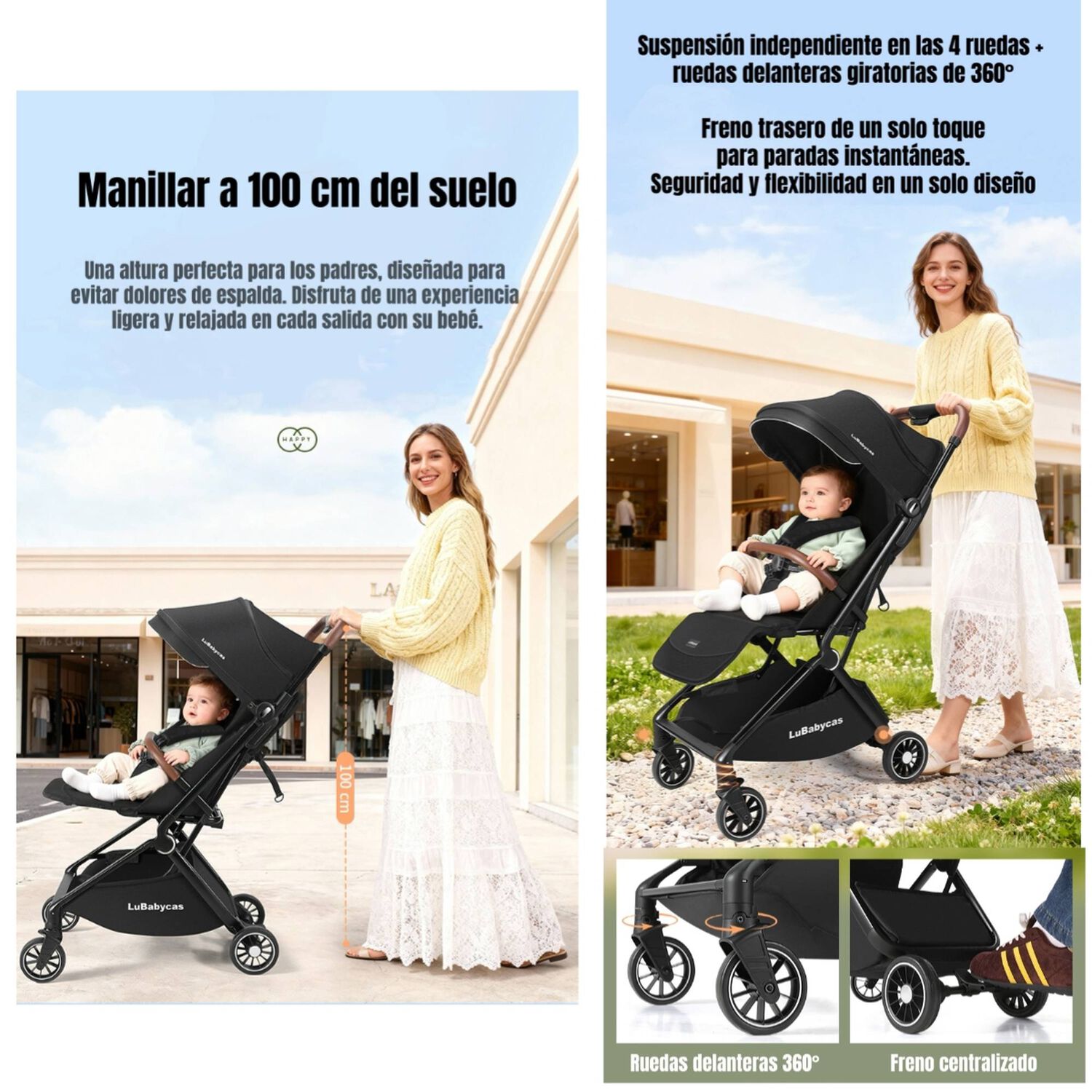 Coche De Paseo Tipo Maleta Aluminio 0-3 A&ntilde;os Jeta Lubabycas image number 4.0