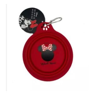 Plato Plegable De Comida Minnie Rojo Para Mascotas