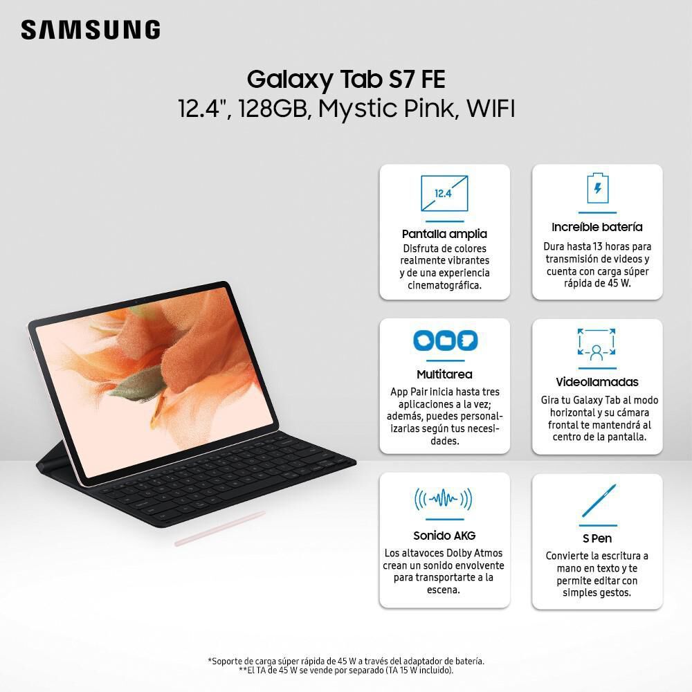 Tablet 12.4" Samsung Galaxy Tab  S7 FE / 6 GB RAM /  128 GB image number 9.0