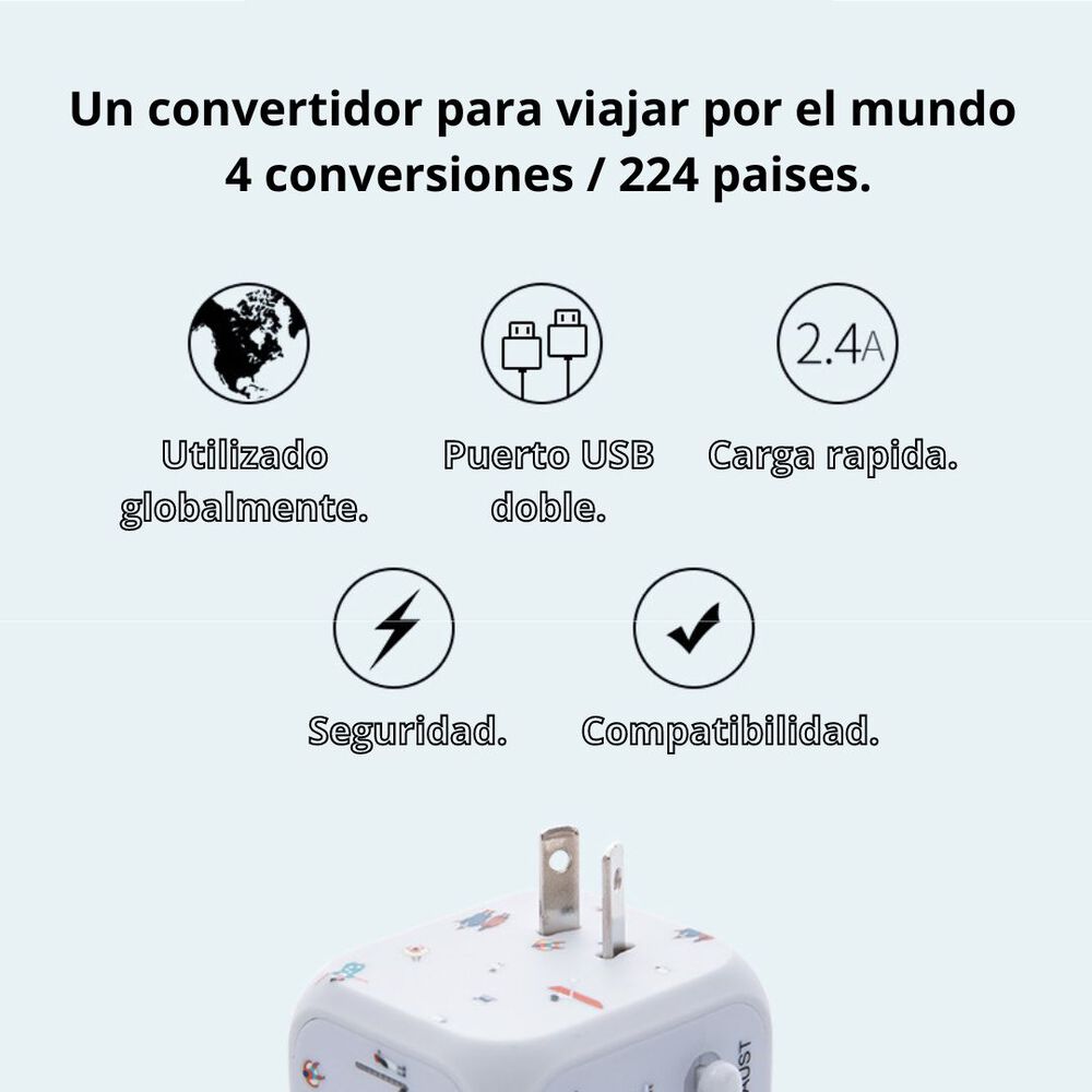 Adaptador Enchufe Multifuncional Universal Usb 100v/240v image number 2.0