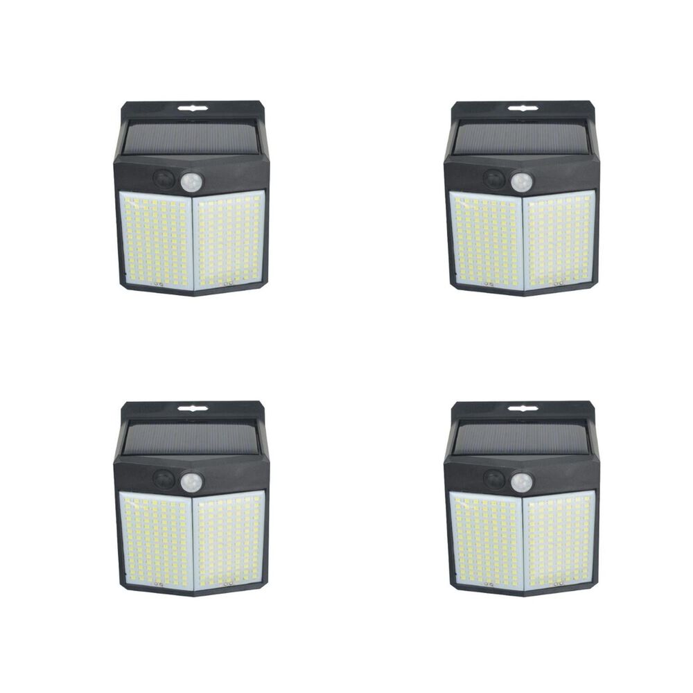 Pack 4 Aplique 196 Led Solar Contra Agua image number 0.0