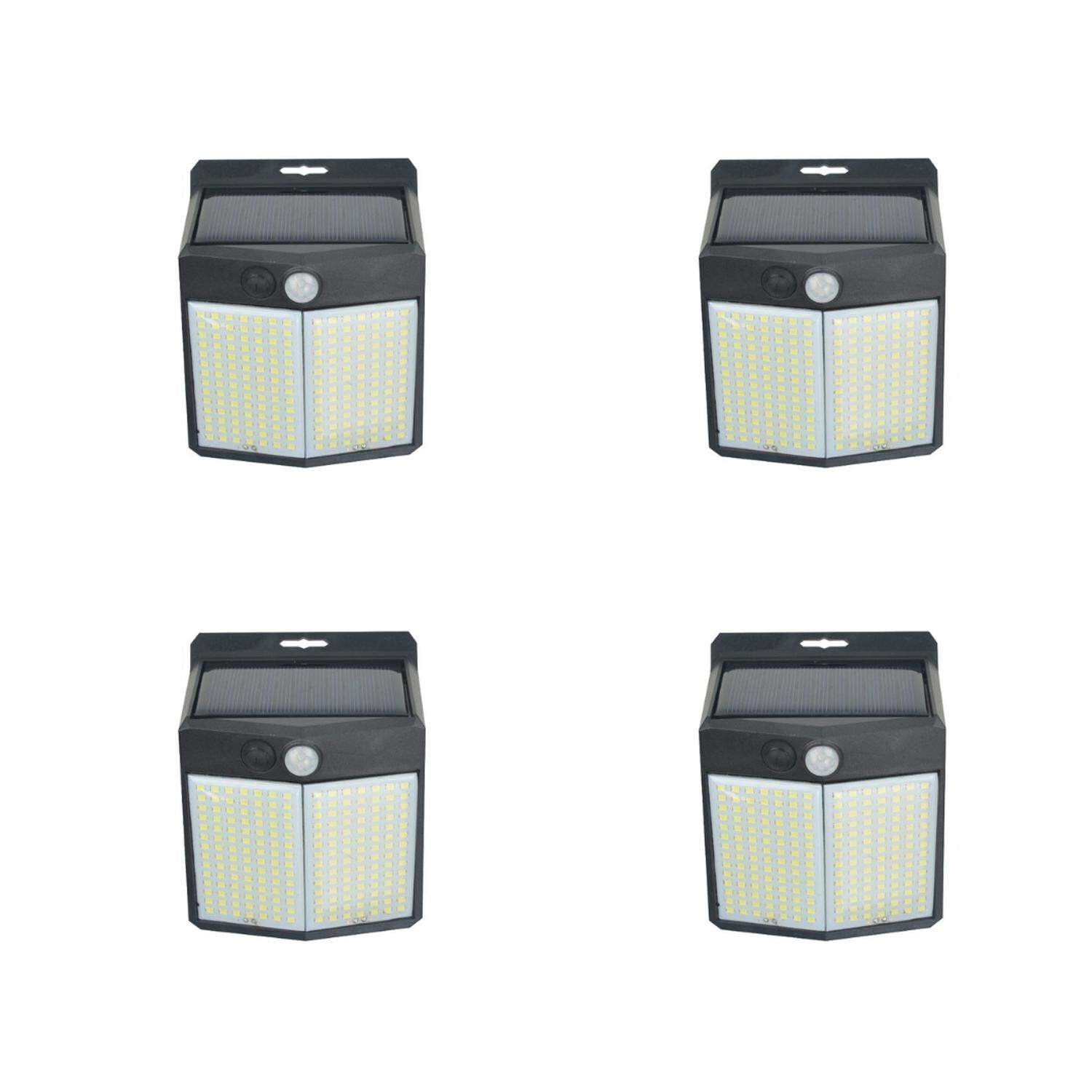 Pack 4 Aplique 196 Led Solar Contra Agua image number 0.0