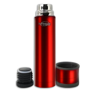 Termo Premium De Acero Inoxidable 1l Rojo Metalizado 12h/24h