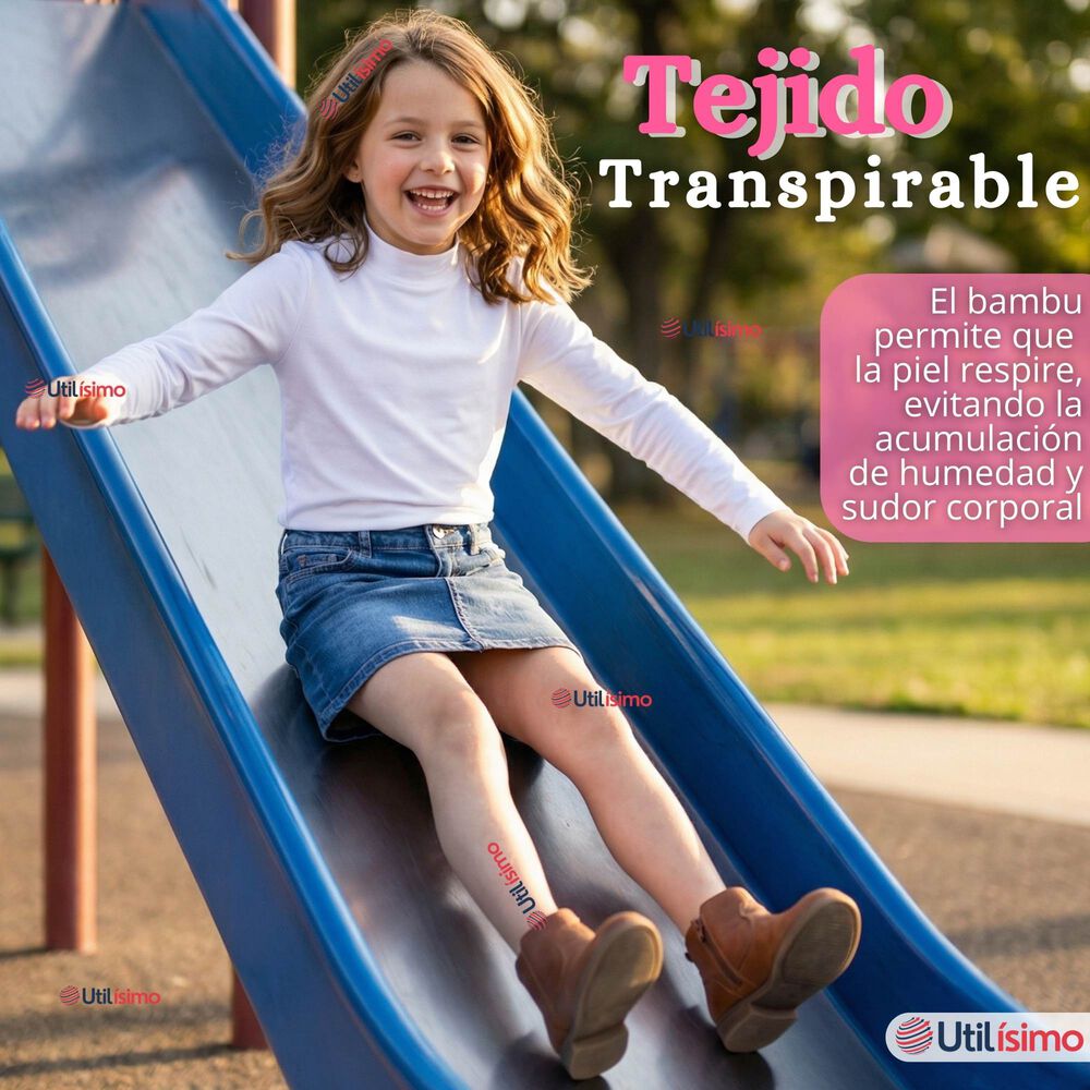 Pack 3 Poleras Camisetas Bamb&uacute; Blancas Cuello Beatle Primera Capa Manga Larga Ni&ntilde;a image number 6.0