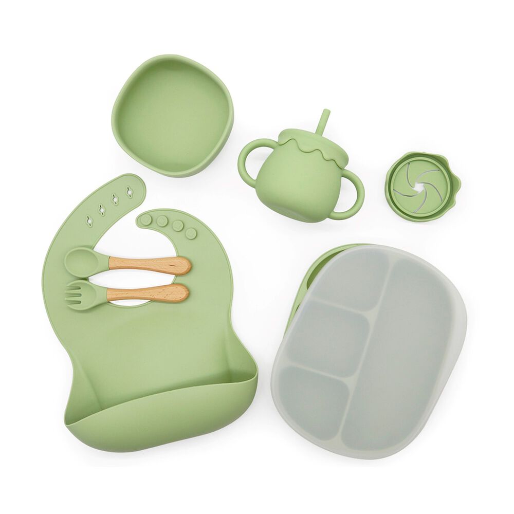 Set Alimentaci&oacute;n October Silicona Verde image number 0.0