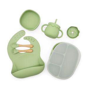 Set Alimentaci&oacute;n October Silicona Verde