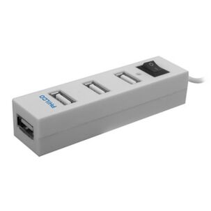 Mini Hub 2.0 4 Puertos Usb Con Encendedor Blanco