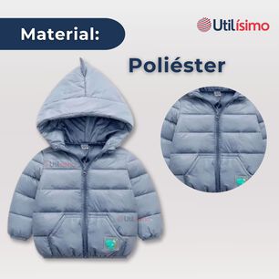 Parka Dinosaurio Con Capucha Manga Larga Ni&ntilde;o Jump Kids Azul Dinosaurio