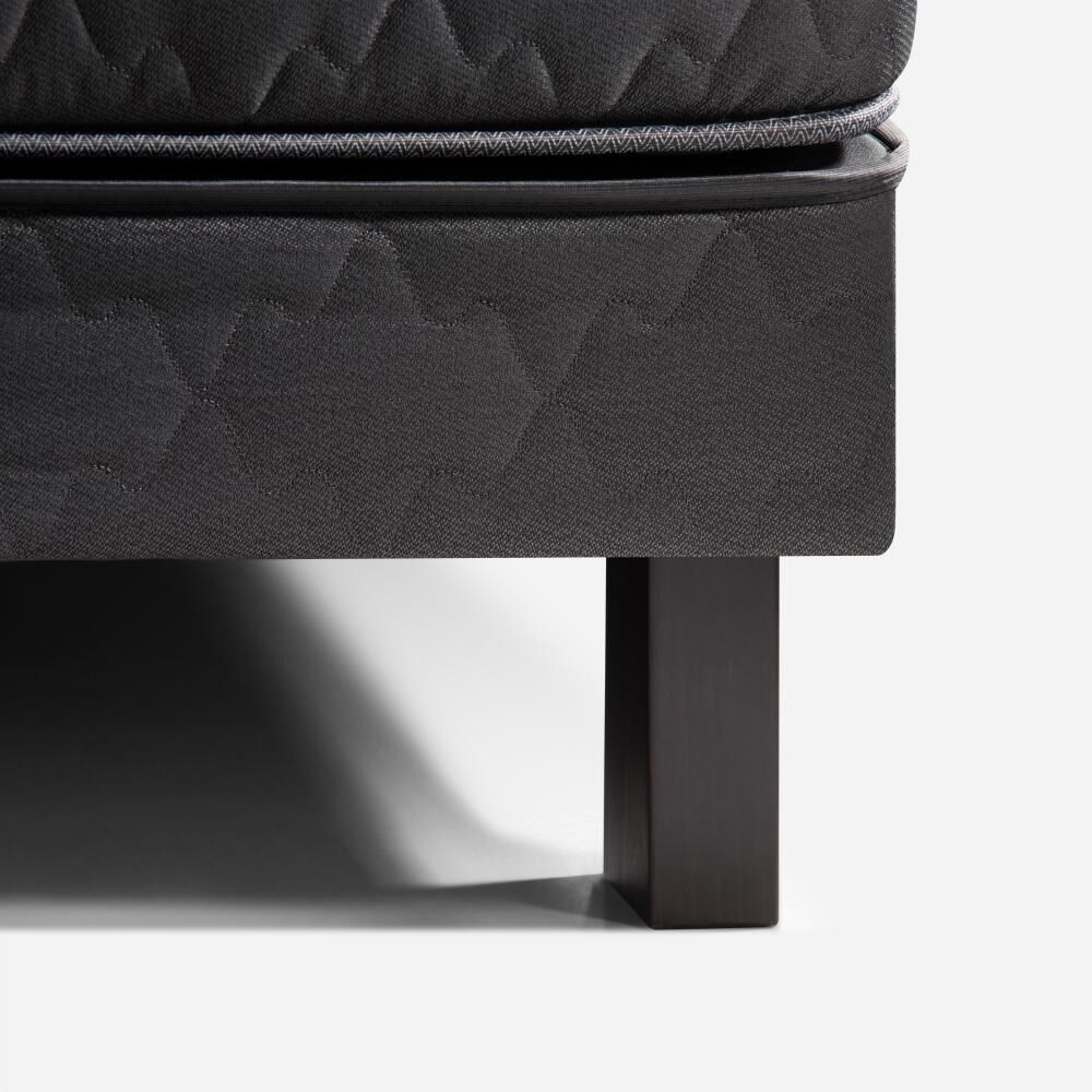 Cama Europea Rosen Wave / 2 Plazas / Base Normal + Set De Maderas Tabor Grafito image number 6.0