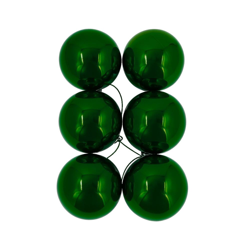 6 Esferas Navideñas Bambalina 4cm Adorno Verde Decoracion image number 0.0