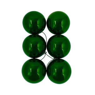 6 Esferas Navideñas Bambalina 4cm Adorno Verde Decoracion