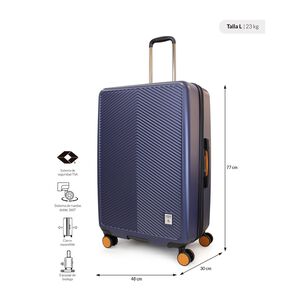 Maleta Grande 23k Marsella Azul Con Naranjo Penguin