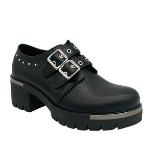Botin Para Mujer Color Negro, Doble Correa, Bajo El Tobillo