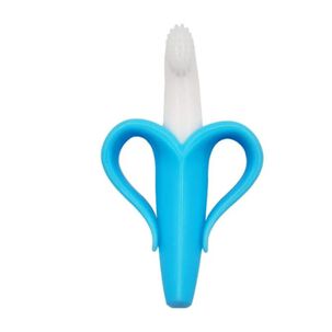 Mordedor De Encia Con Cepillo Para Bebe Banana Azul